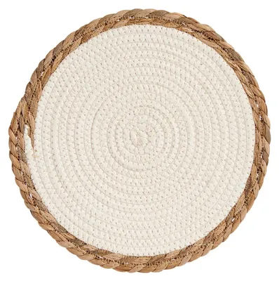 Produktbild von KINVARA | Tischset - Untersetzer - 30 cm - creme - mit beigem Rand - Tischdekoration