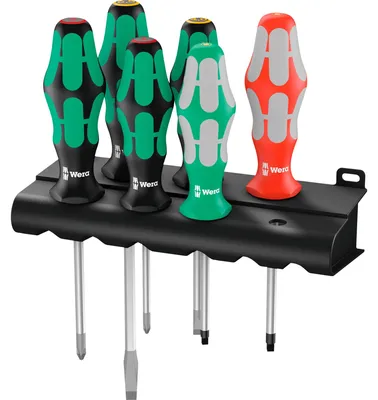 Image de Wera 05347778001 Wera 334/368/6 Schraubendrehersatz + Rack