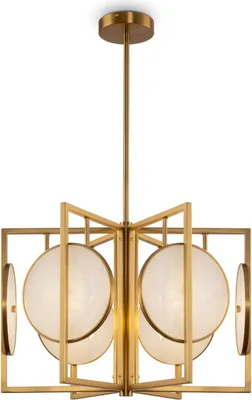 Produktbild von Deckenlampe Glas Metall E14 in Messing Weiß Modern