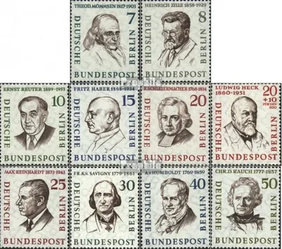 Produktbild von Briefmarken Berlin (West) 1958 Mi 163-172 (kompl.Ausg.) gestempelt Berühmte Männer