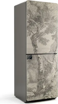 Produktbild von Archaische Baumskizze – Magnetische Kühlschrank Abdeckung – Dekorfolie magnetisch Küche – Kühlschrank Magnet Deko – selbstklebende Magnettafel – Magnetfolie für Kühlschranktür – 70x190 cm