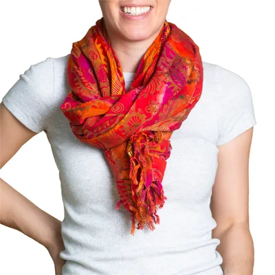 Productafbeelding van PANASIAM Sjaal B014, "Fireflame" oranje, maat L