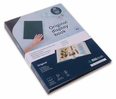 Produktbild von Rillstab Sichtmappe original A4, Schwarz, Kunststoff, 50 Taschen, Porträt, A4