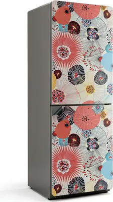 Zdjęcie produktu dla Abstrakcyjny kwiatowy wzór - Magnetyczna osłona lodówki - Magnetyczna folia dekoracyjna do kuchni - Dekoracja magnesem na lodówkę - Samoprzylepna tablica magnetyczna - Folia magnetyczna na drzwi lodówki - 70x190 cm