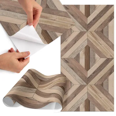 Produktbild von Möbelfolie 65x130 cm - Klebefolie Möbel - Selbstklebende Folie - Folie für Möbel - Möbelfolie Küche - Klebefolie Küche - Möbelfolie Schrank - Wasserdicht - Abwaschbar - Selbstklebend - Luftblasenfrei - Rückstandslos entfernbar - Holzpuzzle