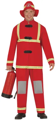 Imagen del producto de Traje de bombero para hombre. Disfraz de bombero para caballeros. Talla: L