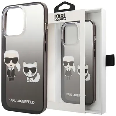 Produktbild von Karl Lagerfeld KLHCP13LTGKCK iPhone 13 Pro / 13 6,1" hardcase black Gradient Ikonik Karl & Choupette Handyhülle