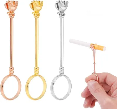 Produktbild von Zigarettenhalter Ring zigarettenhalter für Damen, Elegant Ring Hnde Frei Zigarette Fingerring Halte Schützen Ihren Finger für Männer und Frauen(17mm)