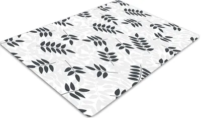 Produktbild von Stuhlunterlage Bürostuhlunterlage 120 cm x 90 cm Bodenmatte Bürostuhlunterlage - Schwarze graue Blätter