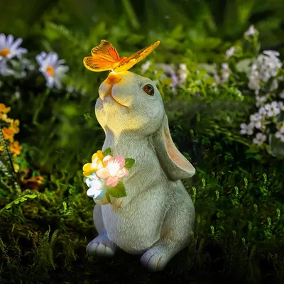 Produktbild von Solarbetriebene Hasenfiguren für Gartendekoration