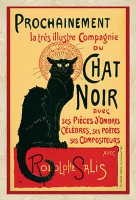 Immagine prodotto di Steinlen, Theophile - Poster - Tournee du Chat Noir + cornice rimovibile, Shinsuke® Maxi MDF oak, disco acrilico