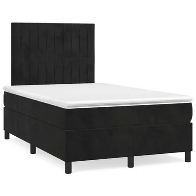 Produktbild von vidaXL Boxspringbett mit Matratze Schwarz 120x200 cm Samt