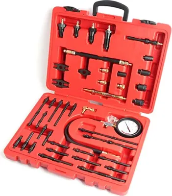 Immagine prodotto di Tester di compressione per motori a benzina e diesel - Set - 40 Bar / 600 PSI - Per uso commerciale - Rosso
