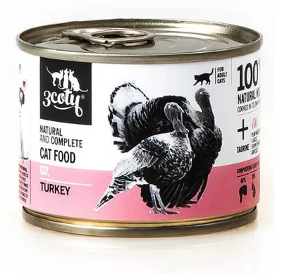 Obrázok produktu pre 3Coty TURKEY pre dospelé mačky 180 g