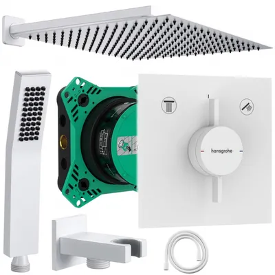 Produktbild von Hansgrohe und Jowi Unterputz Duschsystem Weiß, DuoTurn E, Duscharmatur, Regendusche, 360mm Kopfbrause