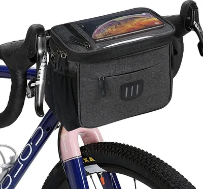 Image de Panier Vélo Avant Sacoche 6L Imperméable Écran Tactile Sacoche Vélo A-Noir