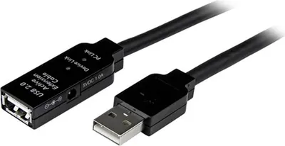 Zdjęcie produktu dla StarTech.com USB2AAEXT5M, 5 m, USB A, USB A, USB 2.0, Męska/Żeńska, Czarny
