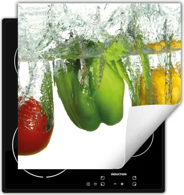 Produktbild von DarHaus Herdabdeckplatte 60x52 cm Anti Rutsch Matte Aufrollbar, Wasser - Paprika