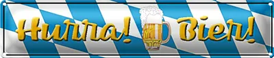 Produktbild von Blechschild Straßenschild 46x10cm Hurra Bier Dekoration