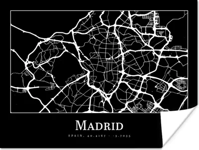 Produktbild von MuchoWow® Poster Madrid - Karte - Stadtplan 160x120 cm - Foto Plakat