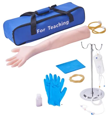 Produktbild von VEVOR Phlebotomie Übungskit, IV Venepunktur Intravenöse Schulungskit, Hochsimulations IV Übungsarm Kit mit Tragetasche, Üben und Perfektionieren von IV-Fähigkeiten, für Studenten, Krankenschwestern und Fachleute, Professionelle Injektion