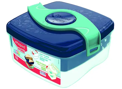 Produktbild von Maped 870104, Brotdosenset, Kind, Blau, Transparent, ABS, Polypropylen (PP), Silikon, Einfarbig, Quadratisch