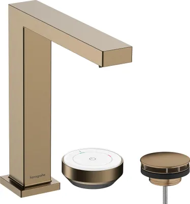 Immagine prodotto di hansgrohe Tecturis E Mitigeur monocommandé pour lavabo 150, 2 trous, garniture découlement non verrouillable, saillie 158mm, EcoSmart+, CoolStart, 73053140, 73053140