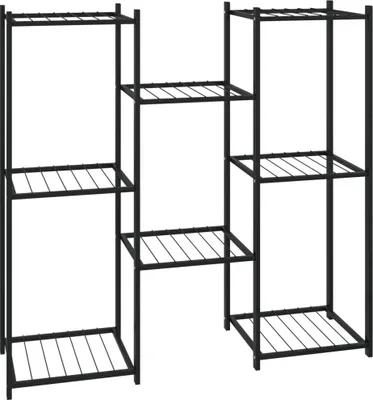 Zdjęcie produktu dla vidaXL Stojak na kwiaty 83x25x80 cm czarny żelazo