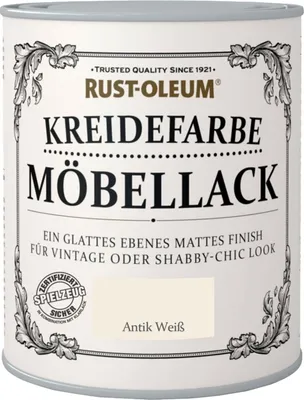 Produktbild von Rust Oleum Shabby Kreidefarbe Möbellack Antikweiss mattes Finish 750ml