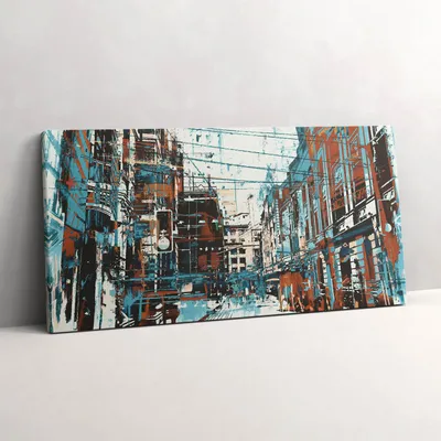 Produktbild von Straßenkunst – Leinwandbild Wandbild – 100x50 cm – Leinwandbilder – Wandbilder – Schlafzimmer – Flur