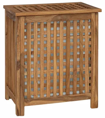 Immagine prodotto di Cesto portabiancheria Natural 50 x 35 x 60 cm in legno massello di teak