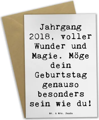 Produktbild von Mr. & Mrs. Panda Grußkarte Spruch 2018 Geburtstag - Weiß - Geschenk, hochzeitskarten, Geburtstagskind, Geburtstagsgeschenk, Happy Birthday, osterkarten, liebevoll, Alter