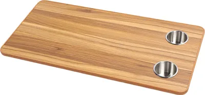 Zdjęcie produktu dla Zamiennik blatu do kampera z 2 uchwytami na kubki, 80 x 39 cm, blat z litego drewna do przyczepy, kampera, jachtu, na pokład, Brown Streak