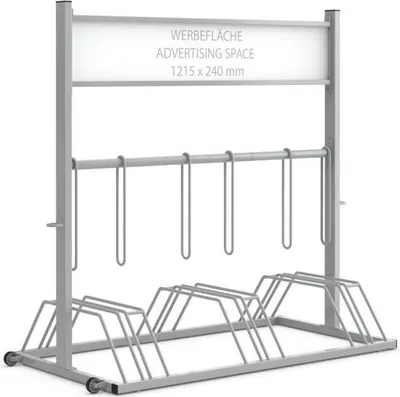 Produktbild von Dreifke® Fahrradständer Security Station mit Werbefläche 1215x240mm | lackier...