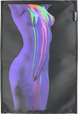 Produktbild von PSYWORK Schwarzlicht Stoffposter Neon "Nude Girl UV Color Splash 1", 30x45cm