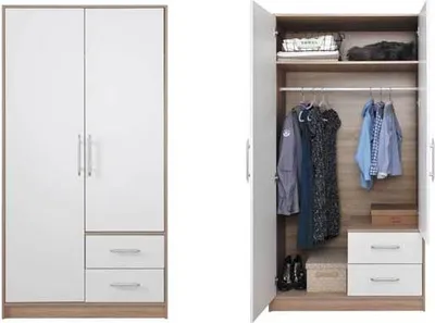 Immagine prodotto di Armadio Armadio ad ante battenti Smart 100x56x190cm rovere Sonoma bianco 2 ante