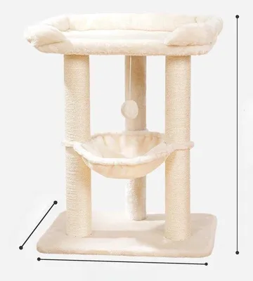 Zdjęcie produktu dla Drapak dla kota, wysokość 112 cm, beżowo-biały