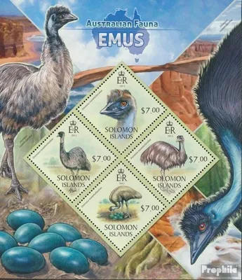 Produktbild von Briefmarken Salomoninseln 2013 Mi 1937-1940 Kleinbogen (kompl. Ausg.) postfrisch Emus