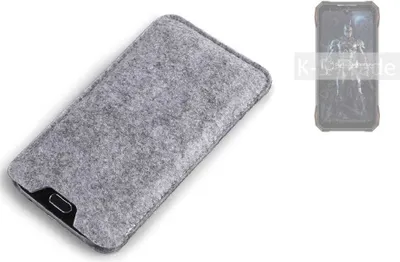 Produktbild von K-S-Trade Filz Handyhülle kompatibel mit Doogee S89 Schutzhülle Filztasche Filz Tasche Case Sleeve Handy Hülle Filzhülle grau