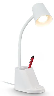 Zdjęcie produktu dla Lampa biurkowa, lampa stołowa, do biura, regulowana, z podstawką na długopisy, oprawa GU10