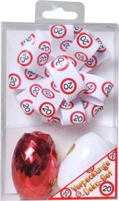 Produktbild von 1x Verpackungs-Deko-Set zum 20. Geburtstag 3-teilig