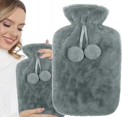 Produktbild von BNTrade Große Gummi-Wärmflasche im Plüsch-Pullover-Bezug