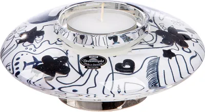 Immagine prodotto di Gilde Dreamlight, Teelichtleuchter, Ufo Maxi, "Modern Art", Glas, weiß, VE 2, H. 7 cm, D. 18 cm 72045 4063387720455