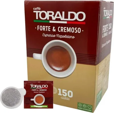 A box of coffee pods with a single pod shown in front.