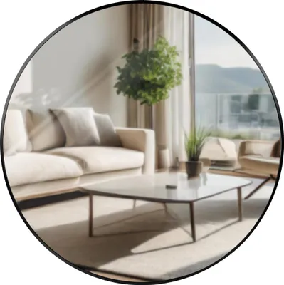 Produktbild von CLP Wandspiegel Elsie rund in 4 Größen, für Wohnzimmer, Schlafzimmer oder Bad schwarz Größe XL