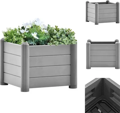 Immagine prodotto di vidaXL Aiuola rialzata da giardino PP pietra grigia 43x43x35 cm -  Vasi da fiori e fioriere