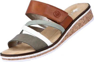Auf dem Bild ist ein flacher Schuh in mehrfarbigen Designs zu sehen. Der Schuh wird von der Seite präsentiert und zeigt eine interessante Kombination aus verschiedenen Farben und Mustern.