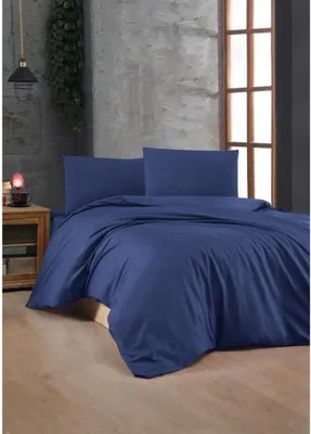 Obrázek produktu pro Sada ložního prádla - 1 povlak na přikrývku 220 x 240 cm + 2 povlaky na polštář 60 x 60 cm - 100 % zesílená bavlna - modrá barva