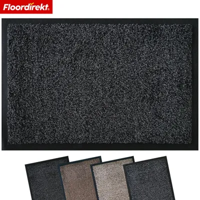 Obrázek produktu pro Podlahová rohož Karat, omyvatelná, protiskluzová, vyrobená z bavlny, šedá, rozměry 100x150 cm