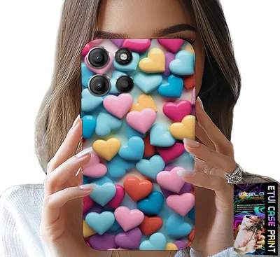 Obrázok produktu pre POUŽITIE: Kryt pre telefón Motorola Moto G86 - Farebné srdcia, možnosť personalizácie